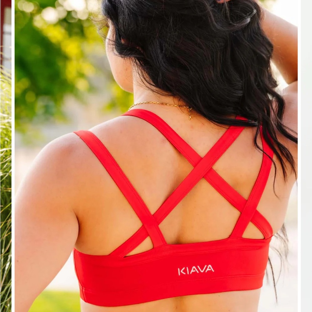 KIAVA Vibrant Red Crossback Sports Bra